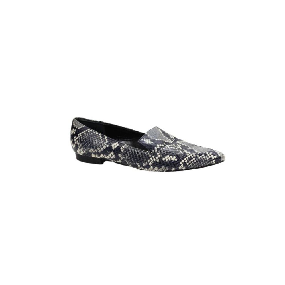 Marc Fisher LTD Womens Slip On Snakeskin Printed Pointed Loafers Gray Size 7.5